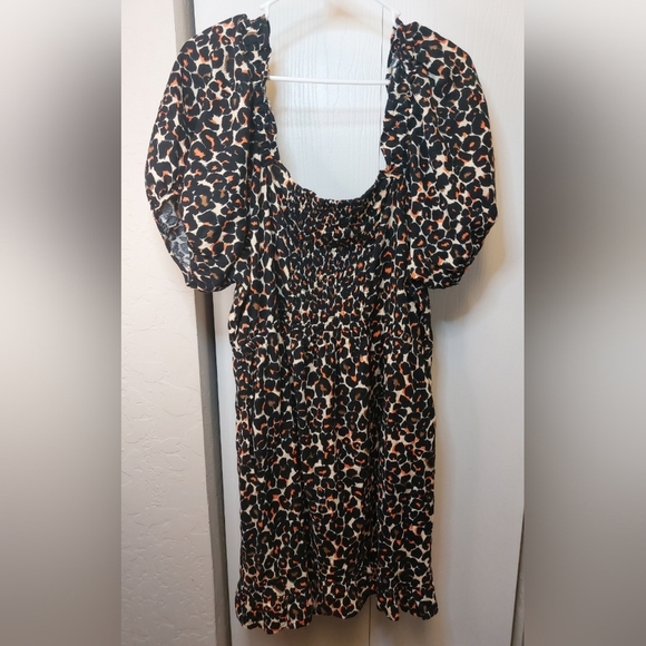 Who What Wear Square Neck Puff Sleeves Ruffle Dress Size XL Date Office Boho - Picture 6 of 12